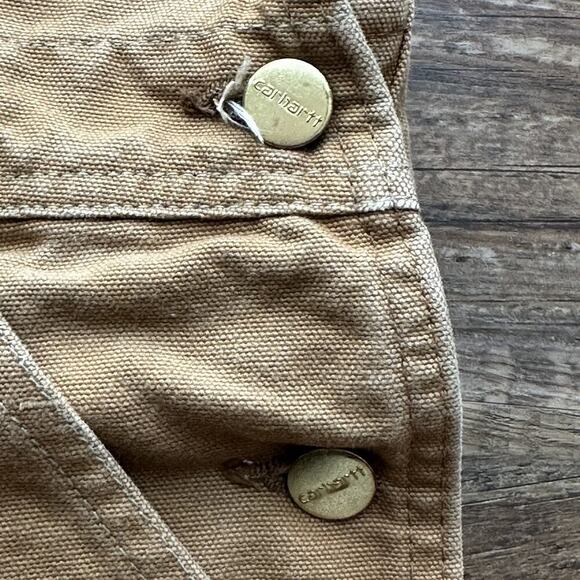 Carhartt Mens 42X32 Brown Double Knee Overalls Bib Workwear Carpenter USA *READ - Picture 9 of 16